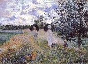 Claude Monet A Walk near Argenteuil painting